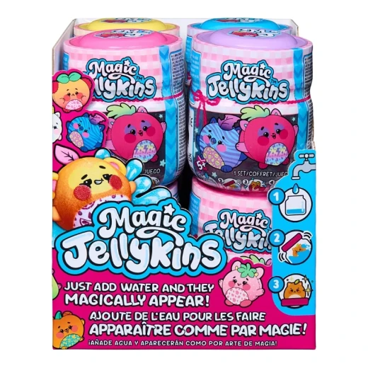 Magic Jellykins Surprise Plush Jar 1-Pack Wave #1 Assortment CDU – لعبة مجسمة مفاجأة داخل برطمان، دمية قطيفة لطيفة قابلة للجمع، تجربة فتح مفاجئ ممتعة للأطفال والهواة
