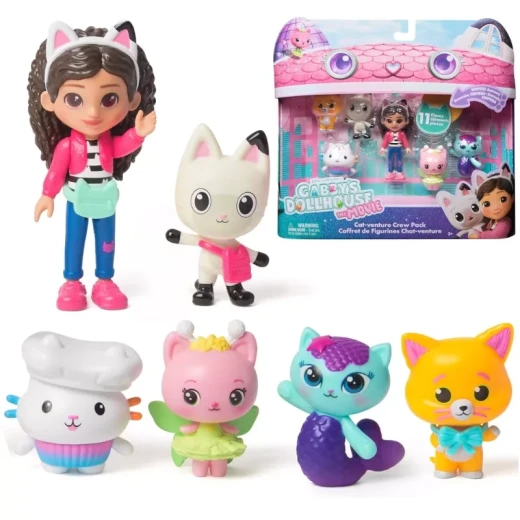 Gabby’s Dollhouse: The Movie Cat-Venture Crew Pack – مجموعة شخصيات غابي بيت الدمى من الفيلم، دمى قطط ممتعة قابلة للجمع، لعبة أطفال تفاعلية مستوحاة من الفيلم - سبين ماستر - Image 3