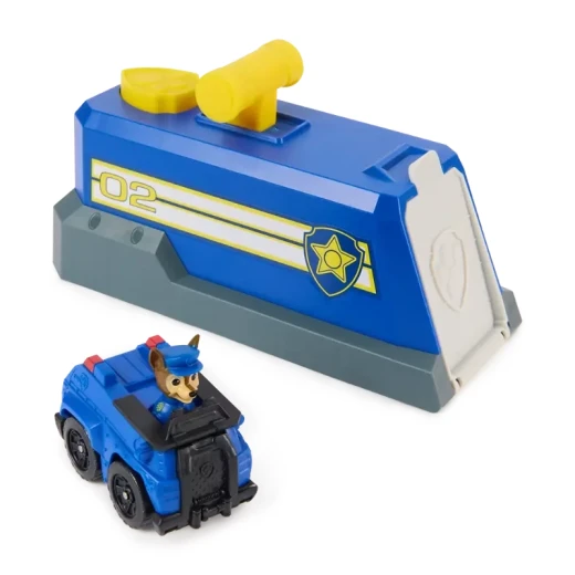 Paw Patrol Mini Playset Chase Vehicle Launcher – لعبة إطلاق سيارة تشيس من باو باترول، مجموعة إنقاذ تفاعلية للأطفال، مغامرات ممتعة وإطلاق مركبات بسرعة للعب التخيلي - سبين ماستر - Image 3