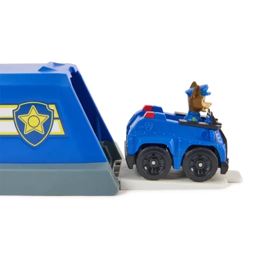 Paw Patrol Mini Playset Chase Vehicle Launcher – لعبة إطلاق سيارة تشيس من باو باترول، مجموعة إنقاذ تفاعلية للأطفال، مغامرات ممتعة وإطلاق مركبات بسرعة للعب التخيلي - سبين ماستر - Image 4