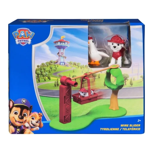 Paw Patrol Mini Playset Marshall Wire Slider – مجموعة لعب مارشال مع مسار انزلاق سلكي من باو باترول، مغامرات إنقاذ تفاعلية، لعبة أطفال ممتعة لتنمية الخيال واللعب الحركي - سبين ماستر - Image 2