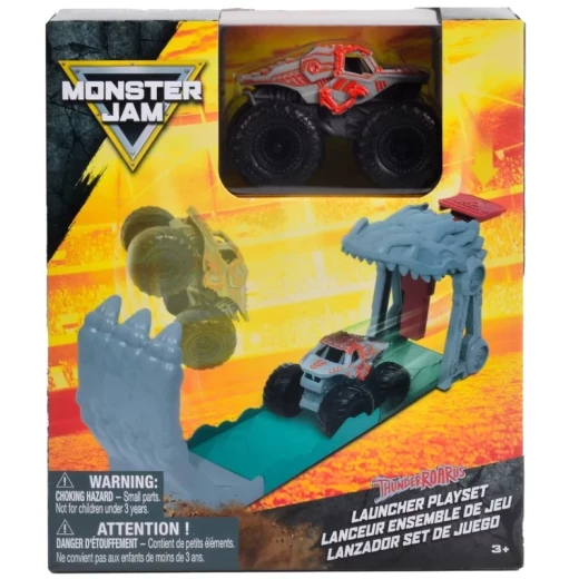 Monster Jam ThunderROARus Launcher Playset 1:72 – مجموعة لعب إطلاق الشاحنات الوحشية، منصة قذف ومغامرات حماسية، لعبة حركة ممتعة للأطفال ومحبي Monster Jam - سبين ماستر - Image 2
