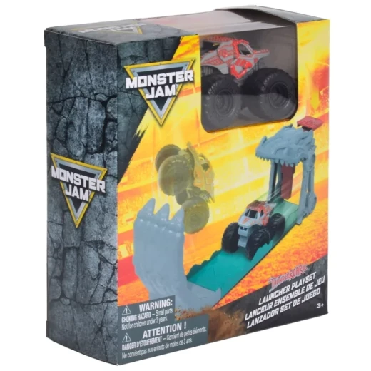Monster Jam ThunderROARus Launcher Playset 1:72 – مجموعة لعب إطلاق الشاحنات الوحشية، منصة قذف ومغامرات حماسية، لعبة حركة ممتعة للأطفال ومحبي Monster Jam - سبين ماستر - Image 3