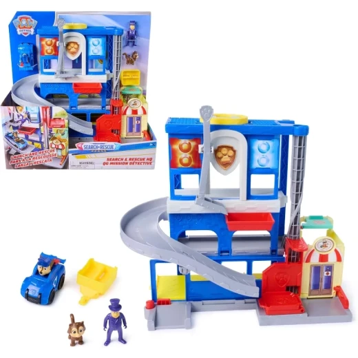Paw Patrol Search & Rescue Pup Squad HQ Playset – مركز قيادة ومهام الإنقاذ من باو باترول، مجموعة لعب تفاعلية مع شخصيات ومركبات، مغامرات ممتعة للأطفال ولعب تخيلي مليء بالحركة - سبين ماستر - Image 3