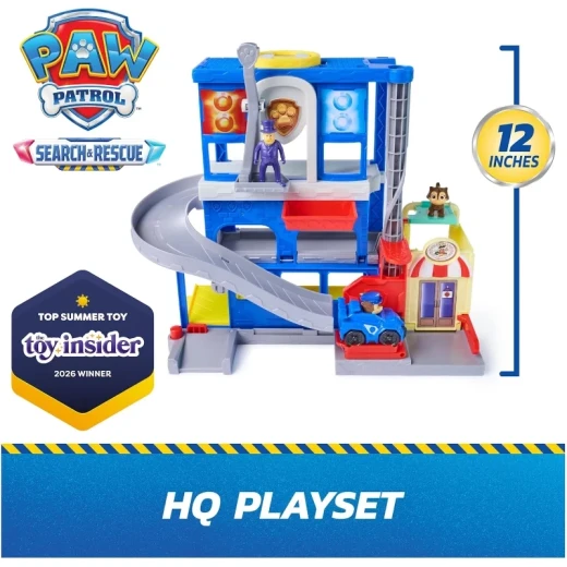 Paw Patrol Search & Rescue Pup Squad HQ Playset – مركز قيادة ومهام الإنقاذ من باو باترول، مجموعة لعب تفاعلية مع شخصيات ومركبات، مغامرات ممتعة للأطفال ولعب تخيلي مليء بالحركة - سبين ماستر - Image 4