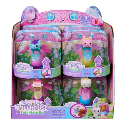 تشكيلة خواتم فيري لانديا من غابي وبيت الدمى – مجموعة خواتم لعب مستوحاة من عالم Fairylandia من Gabby’s Dollhouse، مع تصميمات خيالية ممتعة، مناسبة للأطفال واللعب التخيلي - سبين ماستر - Image 2