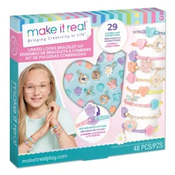 Make It Real Linked Looks Bracelet Kit - 48 Pcs | DIY Jewelry Making Set for Girls with Charms & Chains