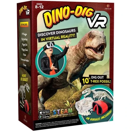 طقم أباكوس Dino-Dig VR Kit – مجموعة تعليمية تفاعلية للأطفال تجمع بين الحفر والاكتشاف وتجربة الواقع الافتراضي، لتعلم ممتع عن الديناصورات بطريقة مبتكرة ومسلية. - أبيكس - Image 2