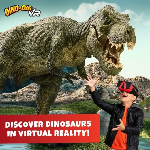 طقم أباكوس Dino-Dig VR Kit – مجموعة تعليمية تفاعلية للأطفال تجمع بين الحفر والاكتشاف وتجربة الواقع الافتراضي، لتعلم ممتع عن الديناصورات بطريقة مبتكرة ومسلية. - أبيكس - Image 5