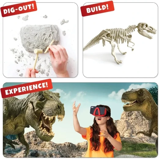 طقم أباكوس Dino-Dig VR Kit – مجموعة تعليمية تفاعلية للأطفال تجمع بين الحفر والاكتشاف وتجربة الواقع الافتراضي، لتعلم ممتع عن الديناصورات بطريقة مبتكرة ومسلية. - أبيكس - Image 7