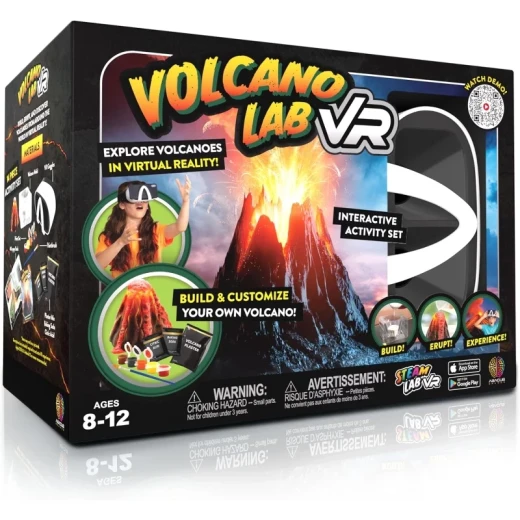 Abacus Volcano Lab VR 2.0 Kit – مجموعة مختبر البركان التعليمية بتقنية الواقع الافتراضي، تجربة علمية تفاعلية للأطفال، تعلم ممتع لتجارب البراكين والعلوم بطريقة مبتكرة