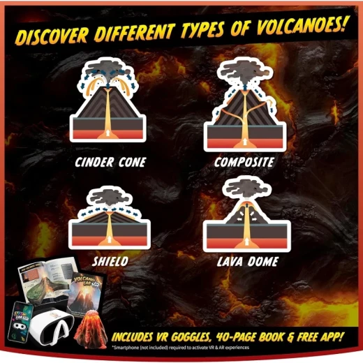 Abacus Volcano Lab VR 2.0 Kit – مجموعة مختبر البركان التعليمية بتقنية الواقع الافتراضي، تجربة علمية تفاعلية للأطفال، تعلم ممتع لتجارب البراكين والعلوم بطريقة مبتكرة - أبيكس - Image 6