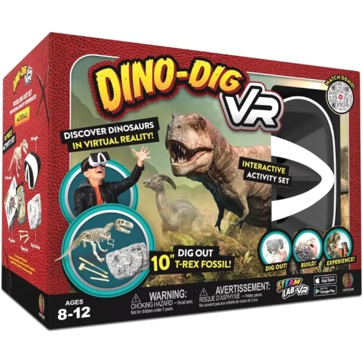 Abacus Dino-Dig VR 2.0 Kit – مجموعة التنقيب عن الديناصورات بتقنية الواقع الافتراضي، لعبة تعليمية تفاعلية للأطفال، استكشاف الحفريات وتعلم العلوم بطريقة ممتعة ومبتكرة Abacus Dino-Dig VR 2.0 Kit – مجموعة التنقيب عن الديناصورات بتقنية الواقع الافتراضي، لعبة تعليمية تفاعلية للأطفال، استكشاف الحفريات وتعلم العلوم بطريقة ممتعة ومبتكرة