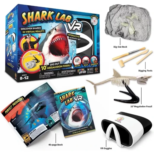 Abacus Shark Lab VR Kit – مجموعة مختبر أسماك القرش بتقنية الواقع الافتراضي، لعبة تعليمية تفاعلية للأطفال، استكشاف عالم المحيطات والكائنات البحرية بطريقة ممتعة ومبتكرة - أبيكس - Image 3