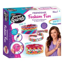 Shimmer n' Sparkle Friendship Fashion Fun Kit, DIY Stylish Wristwear with Beads, Alphabet Beads & Bracelet Wheel for Creative Bracelet Designs