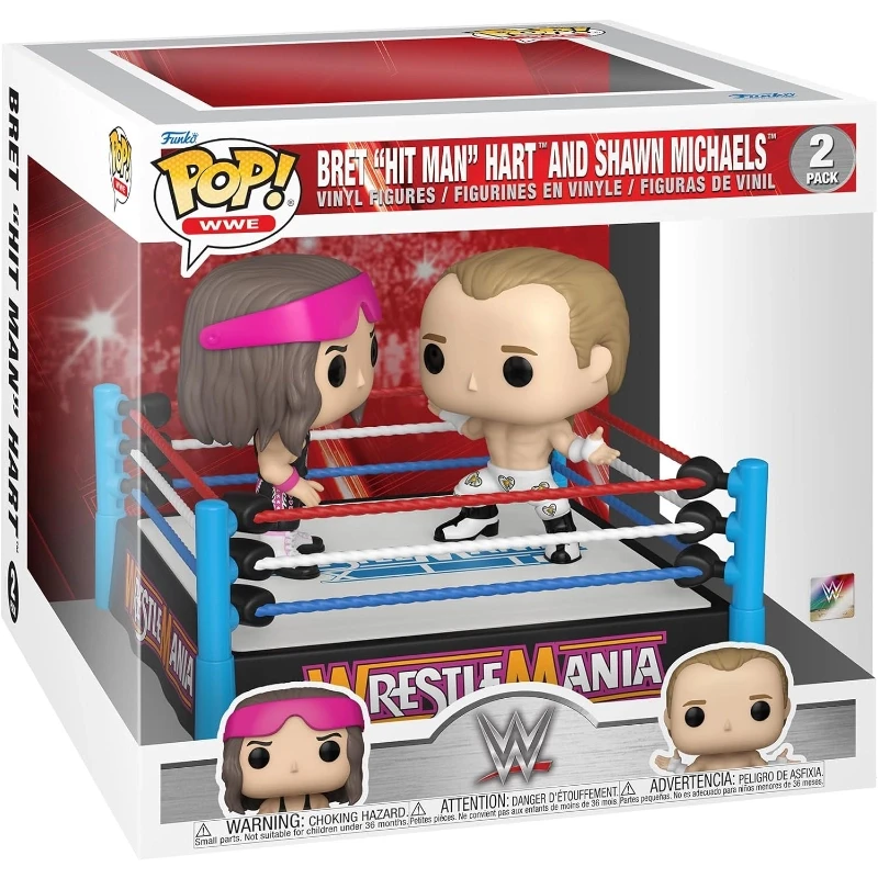 لحظات فانكو بوب: WWE - بريت هارت هيت مان هارت وشون مايكلز - مجسم فينيل قابل للتجميع - فكرة هدية - ألعاب للأطفال والكبار - مجسم نموذجي لهواة الجمع - فانكو