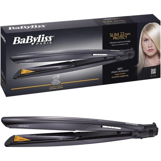 مملس شعر BaByliss Protect Slim 22 مم - أسود، 230 درجة مئوية لتصفيفات ناعمة مملس شعر BaByliss Protect Slim 22 مم - أسود، 230 درجة مئوية لتصفيفات ناعمة