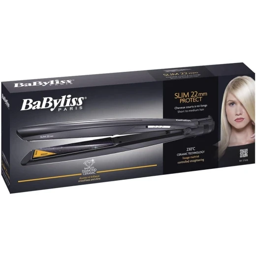 مملس شعر BaByliss Protect Slim 22 مم - أسود، 230 درجة مئوية لتصفيفات ناعمة - بيبي ليس - Image 3