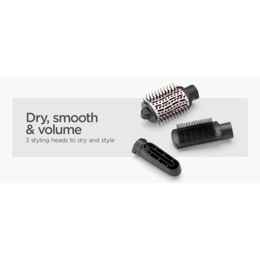 BaByliss Air Style Smooth 1000 Hot Air Brush 3-in-1 for Smooth Styling, 1000W, Black - Image 3