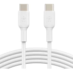 كابل شحن سريع بيلكن USB-C إلى USB-C بطول 6.6 قدم - أبيض - متوافق مع iPhone 16 و Galaxy S25 و iPad Pro - بيلكين