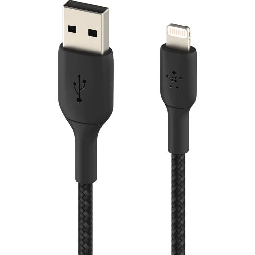 كابل بلكين بوست تشارج مضفّر من نوع USB-A مع موصل لايتنينغ، بطول 2 متر، أسود - بيلكين - Image 6