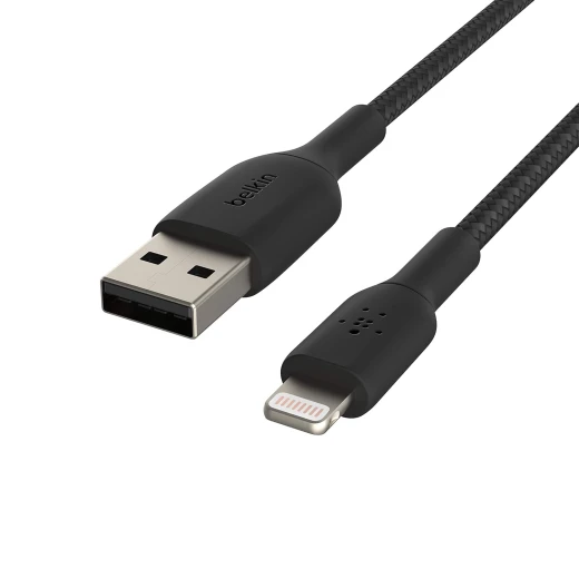 كابل بلكين بوست تشارج مضفّر من نوع USB-A مع موصل لايتنينغ، بطول 3 أمتار، أسود - بيلكين - Image 5