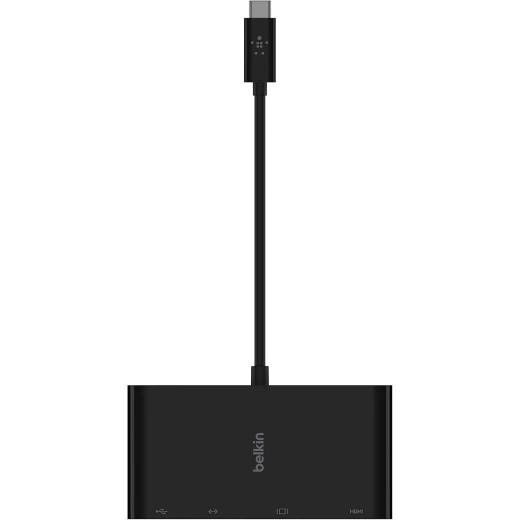 موزع USB-C 4 في 1 من بيلكين، محطة إرساء متعددة المنافذ لأجهزة iPad وiPad Mini وMacBook وMac Mini وMacBook Air وMacBook Pro مع منفذ USB-C Gigabit Ethernet وUSB-A 3.0 وVGA و4K HDMI - بيلكين - Image 3