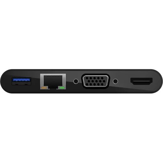 موزع USB-C 4 في 1 من بيلكين، محطة إرساء متعددة المنافذ لأجهزة iPad وiPad Mini وMacBook وMac Mini وMacBook Air وMacBook Pro مع منفذ USB-C Gigabit Ethernet وUSB-A 3.0 وVGA و4K HDMI - بيلكين - Image 6