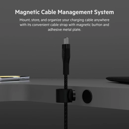 كابل بلكين بوست تشارج برو فليكس مضفّر من السيليكون – USB-C إلى USB-C، بطول 2 متر، أسود - بيلكين - Image 5