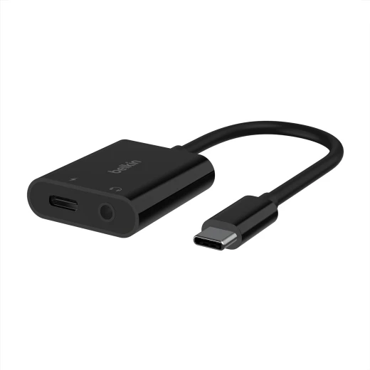 Belkin RockStar USB-C Audio Adapter with 3.5mm Port & Charging for iPad Pro, Samsung Galaxy, & More - Black Belkin RockStar USB-C Audio Adapter with 3.5mm Port & Charging for iPad Pro, Samsung Galaxy, & More - Black