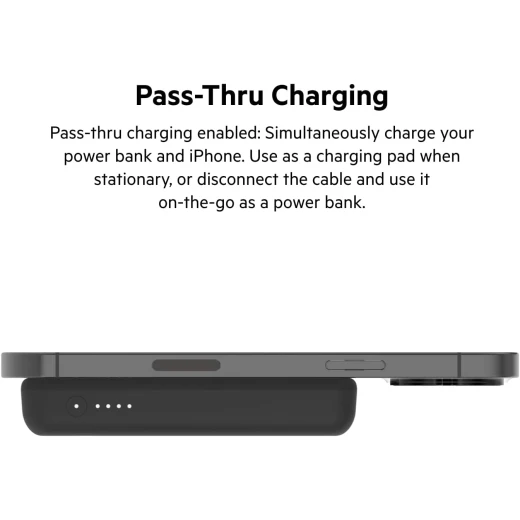 بنك طاقة لاسلكي MagSafe من بيلكين سعة 5000 مللي أمبير لأجهزة iPhone 17/Pro/Pro Max و AirPods - أسود - بيلكين - Image 6