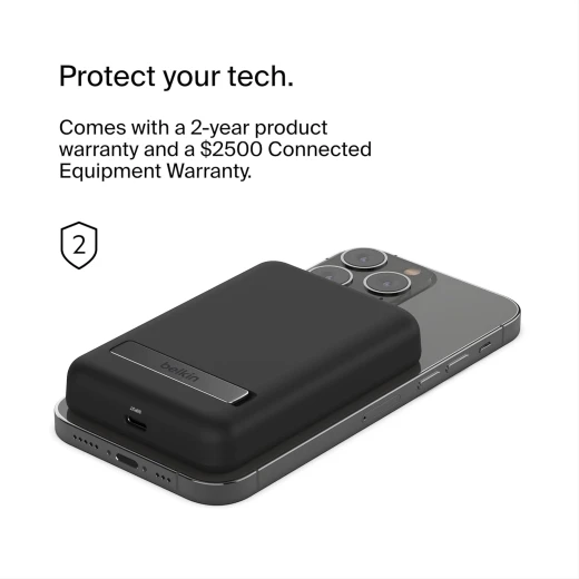 بنك طاقة لاسلكي MagSafe من بيلكين سعة 5000 مللي أمبير لأجهزة iPhone 17/Pro/Pro Max و AirPods - أسود - بيلكين - Image 7