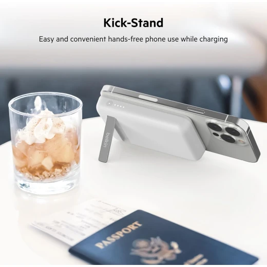 Belkin 5000mAh MagSafe Wireless Power Bank for iPhone 16/Pro/Max - White with Kickstand - Belkin - Image 9