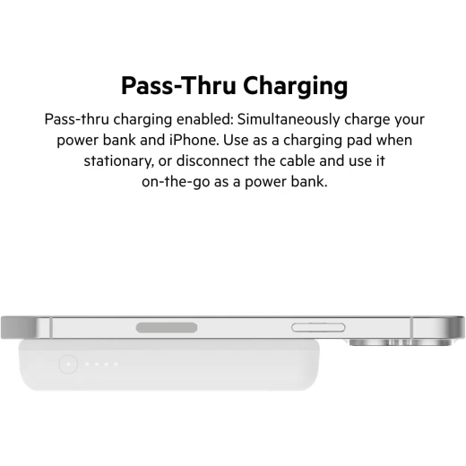 Belkin 5000mAh MagSafe Wireless Power Bank for iPhone 16/Pro/Max - White with Kickstand - Belkin - Image 2
