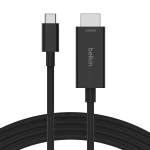كيبل بيلكين USB-C إلى HDMI 2.1 بطول 6.6 قدم (2 متر) - يدعم 8Kب 60 Hz، 4K  ب 144 Hz، HDR، HBR3، DSC، HDCP 2.2، معتمد للعمل مع كروم بوك، ماك بوك، آيباد برو - بيلكين