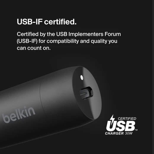 شاحن سيارة بيلكين 30W USB-C - شحن سريع لأجهزة iPhone 16/15 و Galaxy S25/S24 و Pixel 9 - أسود - بيلكين - Image 4