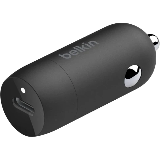 شاحن سيارة بيلكين 30W USB-C - شحن سريع لأجهزة iPhone 16/15 و Galaxy S25/S24 و Pixel 9 - أسود شاحن سيارة بيلكين 30W USB-C - شحن سريع لأجهزة iPhone 16/15 و Galaxy S25/S24 و Pixel 9 - أسود