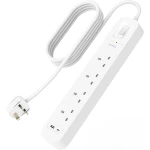 شريط حماية من زيادة التيار الكهربائي من بيلكين مع منافذ USB-C و USB-A، 4 منافذ، سلك 2 متر - بيلكين