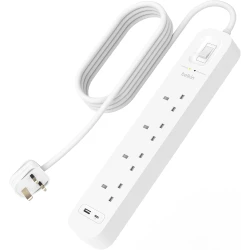 Belkin Surge Protector Power Strip with USB-C & USB-A Ports, 4 Outlets, 2M Cord