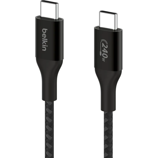 Belkin 240W USB-C to USB-C Cable 3.3ft Black - Fast Charging for iPhone, Samsung, MacBook & More Belkin 240W USB-C to USB-C Cable 3.3ft Black - Fast Charging for iPhone, Samsung, MacBook & More
