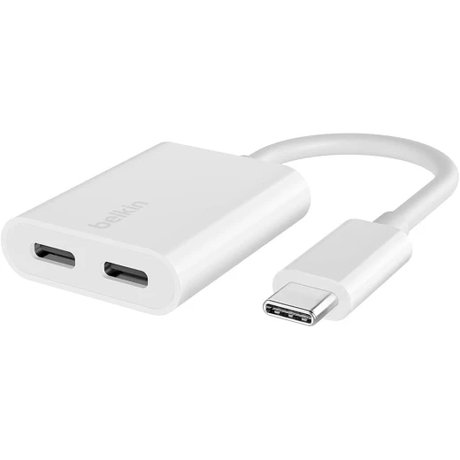 محول بيلكين كونكت للصوت والشحن عبر USB-C – يدعم الشحن السريع حتى 60 واط محول بيلكين كونكت للصوت والشحن عبر USB-C – يدعم الشحن السريع حتى 60 واط