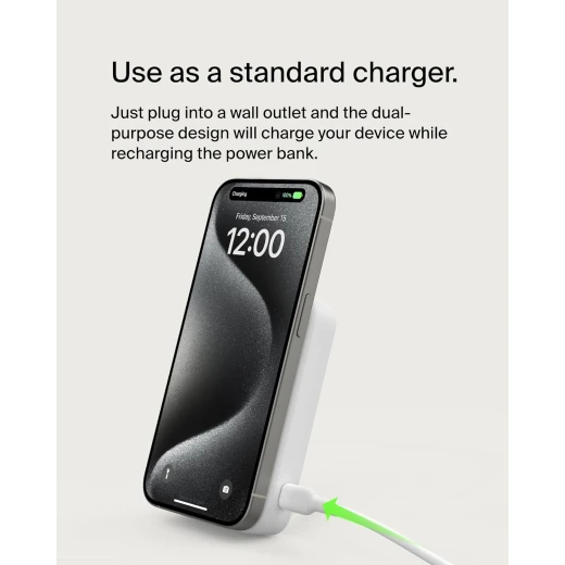 Belkin BoostCharge Qi2 Magnetic 15W Wireless Power Bank 10K + Stand, for iPhone 16/15/14/13/12 - Belkin - Image 3