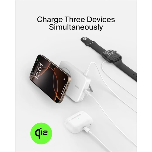 Belkin BoostCharge Qi2 Magnetic 15W Wireless Power Bank 10K + Stand, for iPhone 16/15/14/13/12 - Belkin - Image 4
