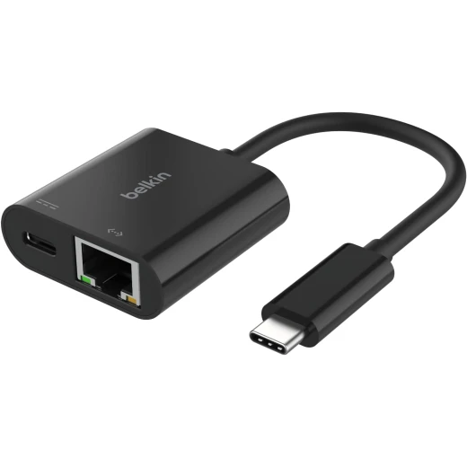 توصيل USB-C بمحول Ethernet + الشحن - نقل سريع للبيانات وتوصيل الطاقة من بيلكين توصيل USB-C بمحول Ethernet + الشحن - نقل سريع للبيانات وتوصيل الطاقة من بيلكين