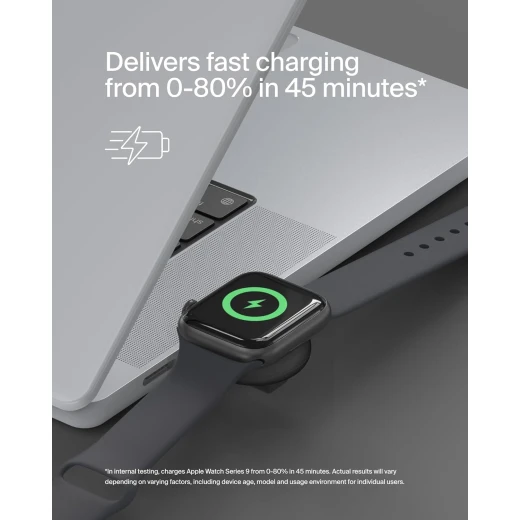 شاحن بيلكين USB-C المحمول لساعة Apple Watch Series 9/8/7/Ultra - أسود - بيلكين - Image 5