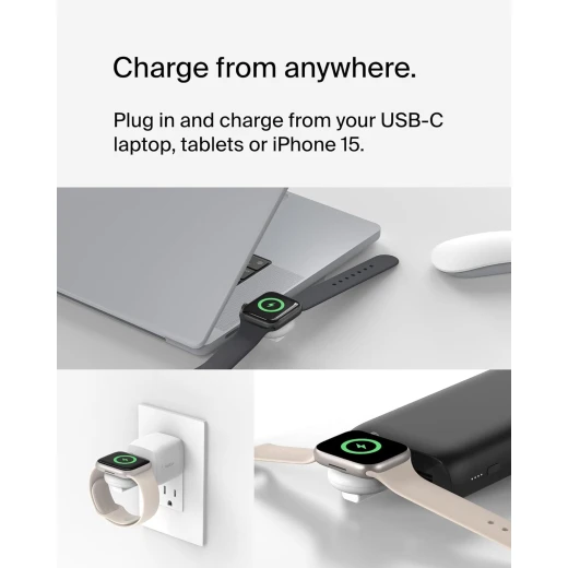 شاحن ساعة ابل ووتش USB-C المحمول من بيلكين- شحن سريع، تصميم مدمج - بيلكين - Image 5