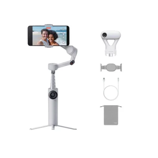 مُثبّت كاميرا Insta360 Flow 2 مع مُتعقّب الذكاء الاصطناعي، مجموعة رمادية، مجموعة تصوير فيديو للهواتف الذكية مُثبّت كاميرا Insta360 Flow 2 مع مُتعقّب الذكاء الاصطناعي، مجموعة رمادية، مجموعة تصوير فيديو للهواتف الذكية