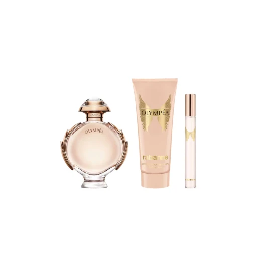 باكو رابان أوليمبيا 80 مل ماء عطر مجموعة هدايا إصدار 2025 للسيدات مع لوشن للجسم وبخاخ للسفر - باكو رابان - Image 2