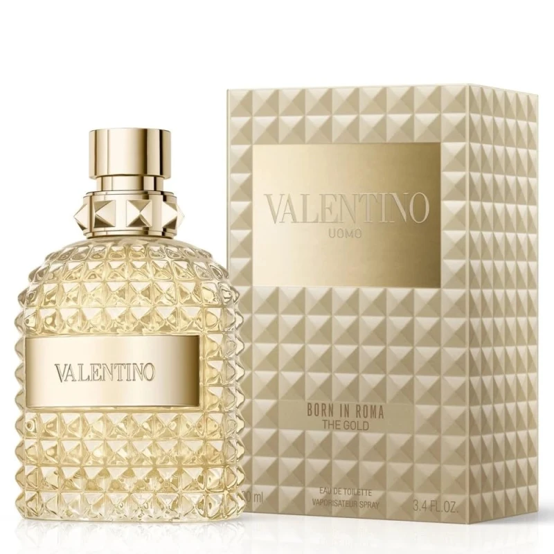 Valentino Uomo Born In Roma The Gold Eau de Toilette 100ml Woody Aromatic Fragrance for Men - Valentino
