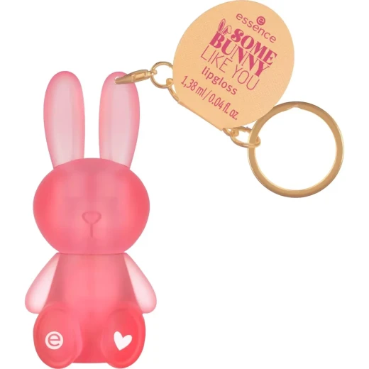 إيسنس SOMEBUNNY LIKE YOU ملمع شفاه 01 – ملمع شفاه بتصميم أرنب مع ميدالية، لون شفاف ولمعان ثلاثي الأبعاد لإطلالة طبيعية مشرقة - ايسنس - Image 2